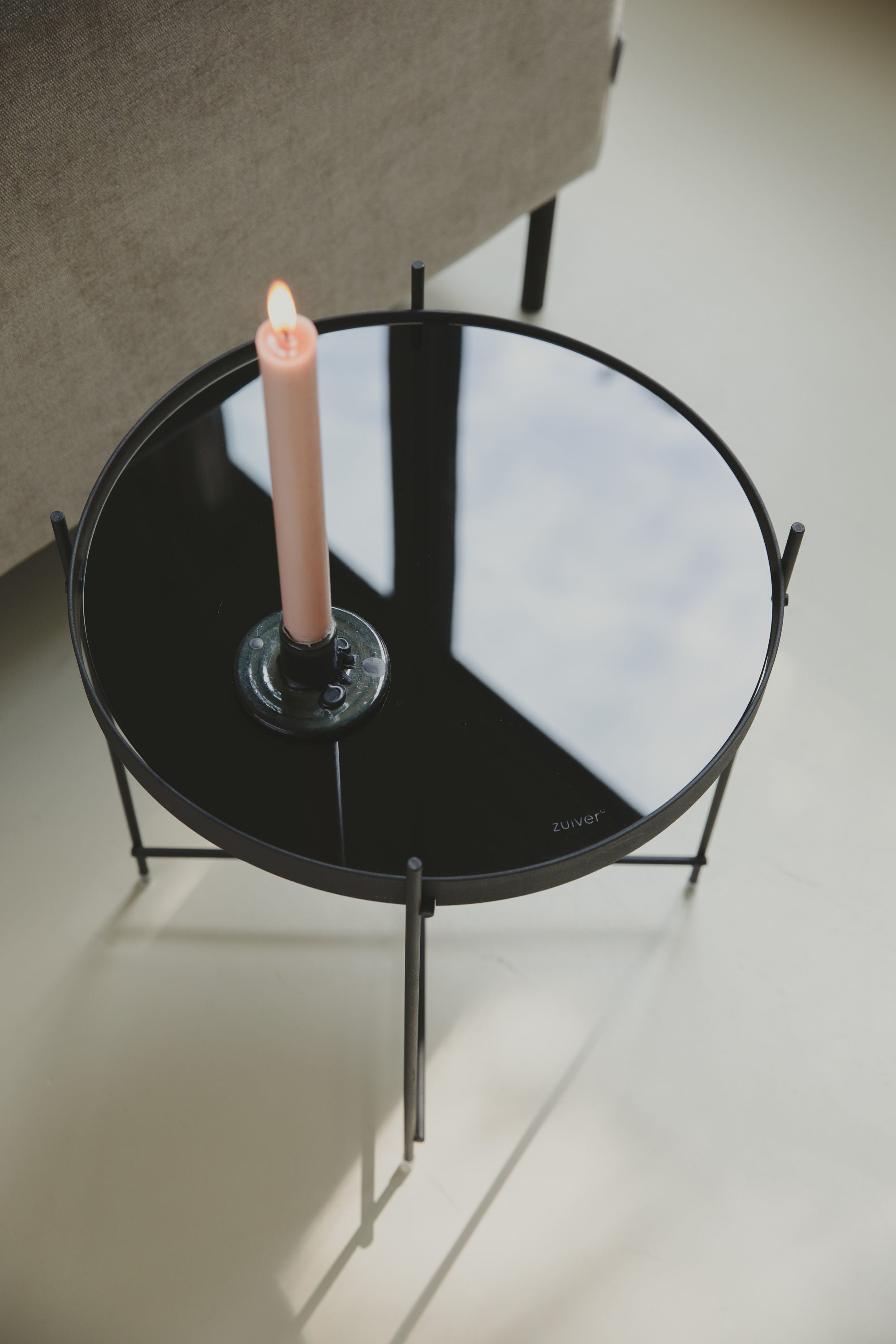 Zuiver Cupid Black Glass Side Table